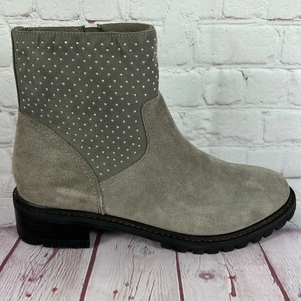 Steven Natural Comfort Latte Suede Studded Bootie Size 8